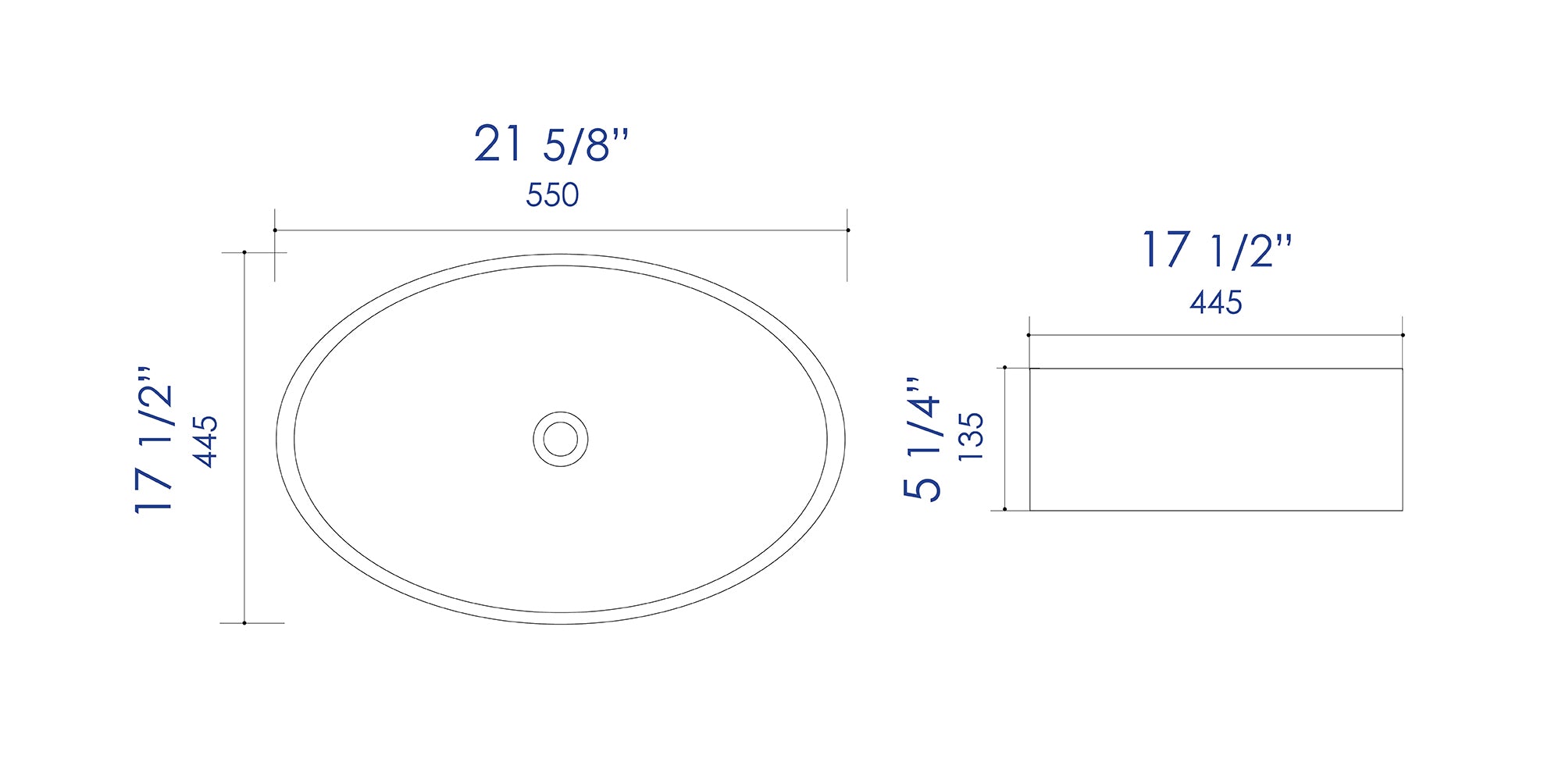 ALFI Brand - White 22" Oval Above Mount Ceramic Sink | ABC911 ALFI Brand - White 22" Oval Above Mount Ceramic Sink | ABC911