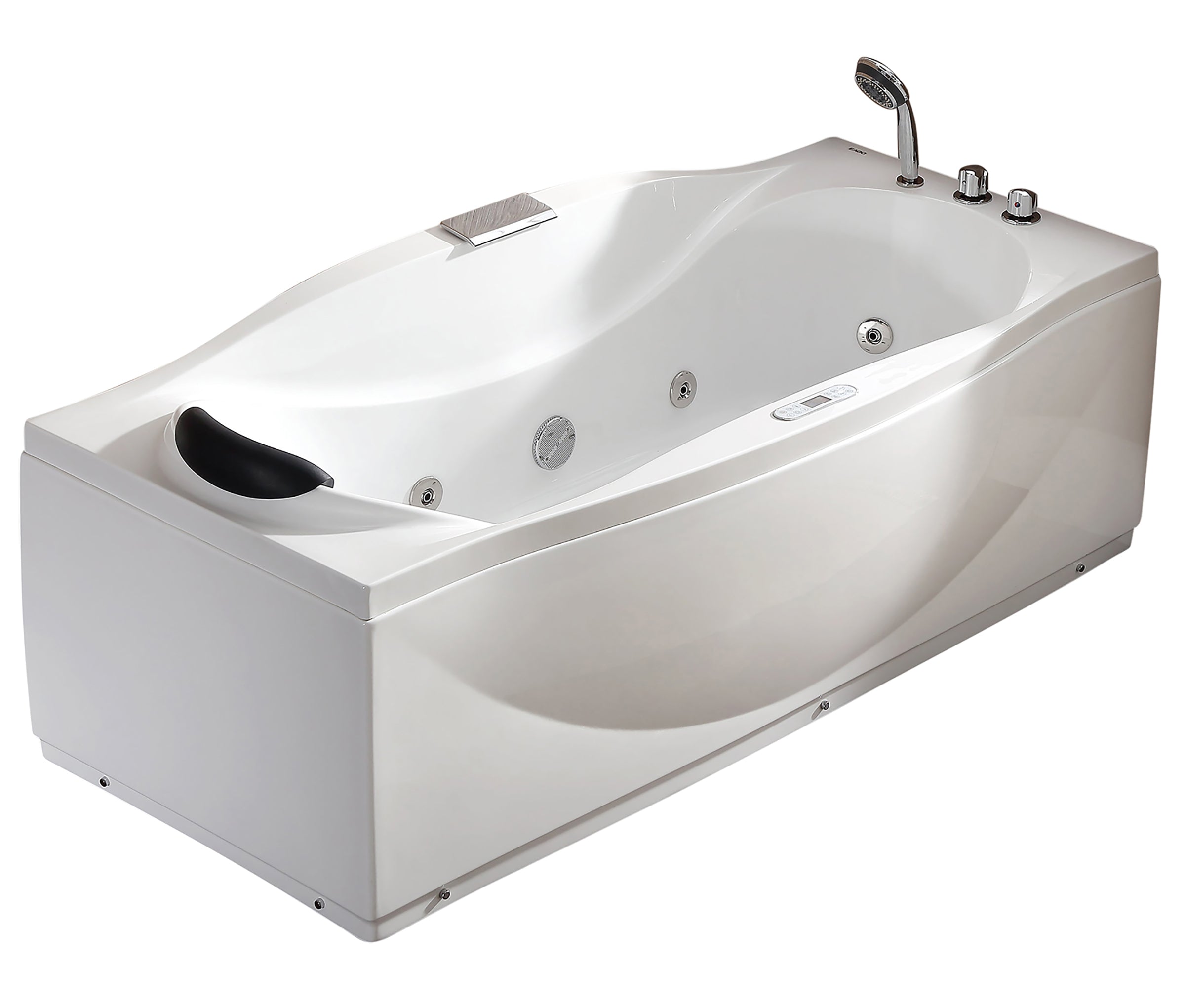 EAGO - 6 ft Right Drain Acrylic White Whirlpool Bathtub w Fixtures | AM189ETL-R EAGO - 6 ft Right Drain Acrylic White Whirlpool Bathtub w Fixtures | AM189ETL-R