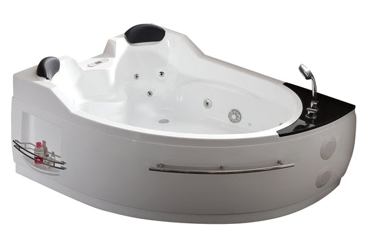 EAGO - 5.5 ft Right Corner Acrylic White Whirlpool Bathtub for Two | AM113ETL-R
