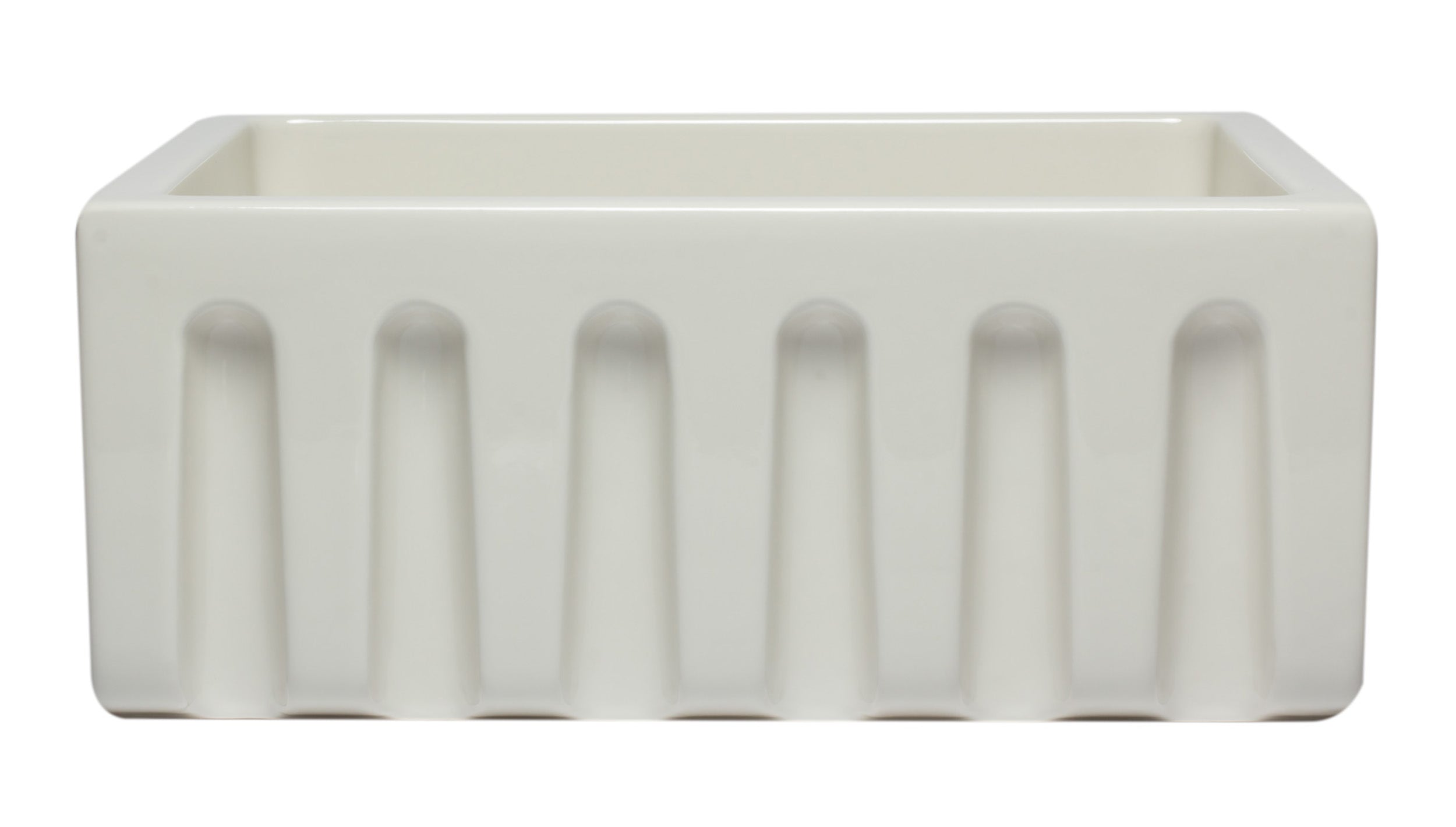 ALFI Brand - 24 inch Biscuit Reversible Smooth / Fluted Single Bowl Fireclay Farm Sink | AB2418HS-B ALFI Brand - 24 inch Biscuit Reversible Smooth / Fluted Single Bowl Fireclay Farm Sink | AB2418HS-B