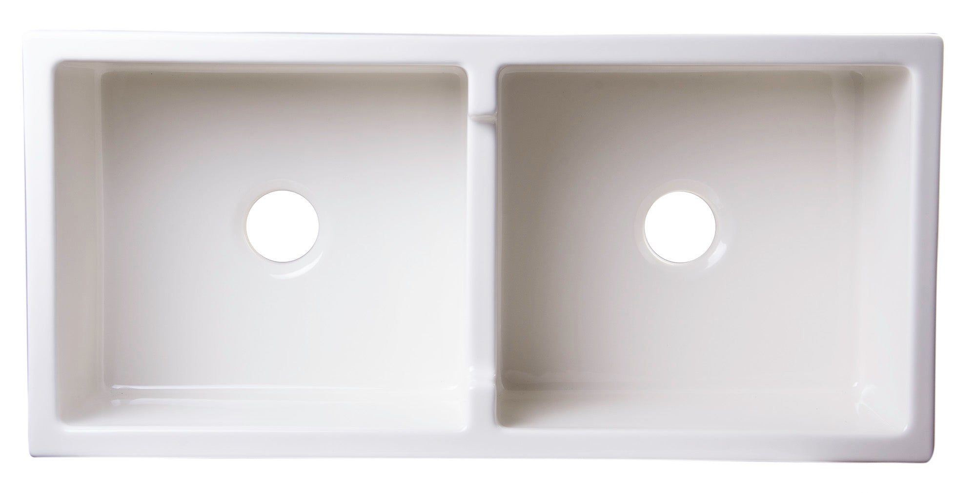 ALFI Brand - 39" Biscuit Arched Apron Thick Wall Fireclay Double Bowl Farm Sink | AB3918ARCH-B ALFI Brand - 39" Biscuit Arched Apron Thick Wall Fireclay Double Bowl Farm Sink | AB3918ARCH-B