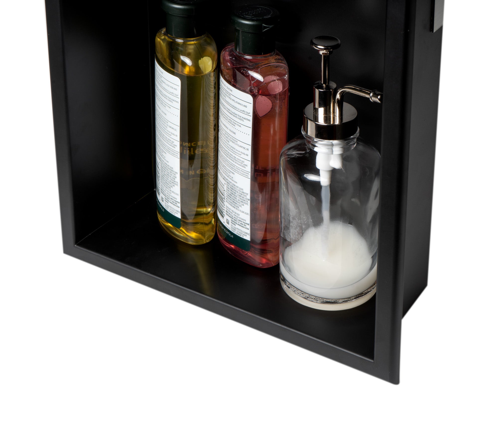 ALFI Brand - 12 x 24 Black Matte Stainless Steel Vertical Double Shelf Bath Shower Niche | ABNC1224-BLA ALFI Brand - 12 x 24 Black Matte Stainless Steel Vertical Double Shelf Bath Shower Niche | ABNC1224-BLA