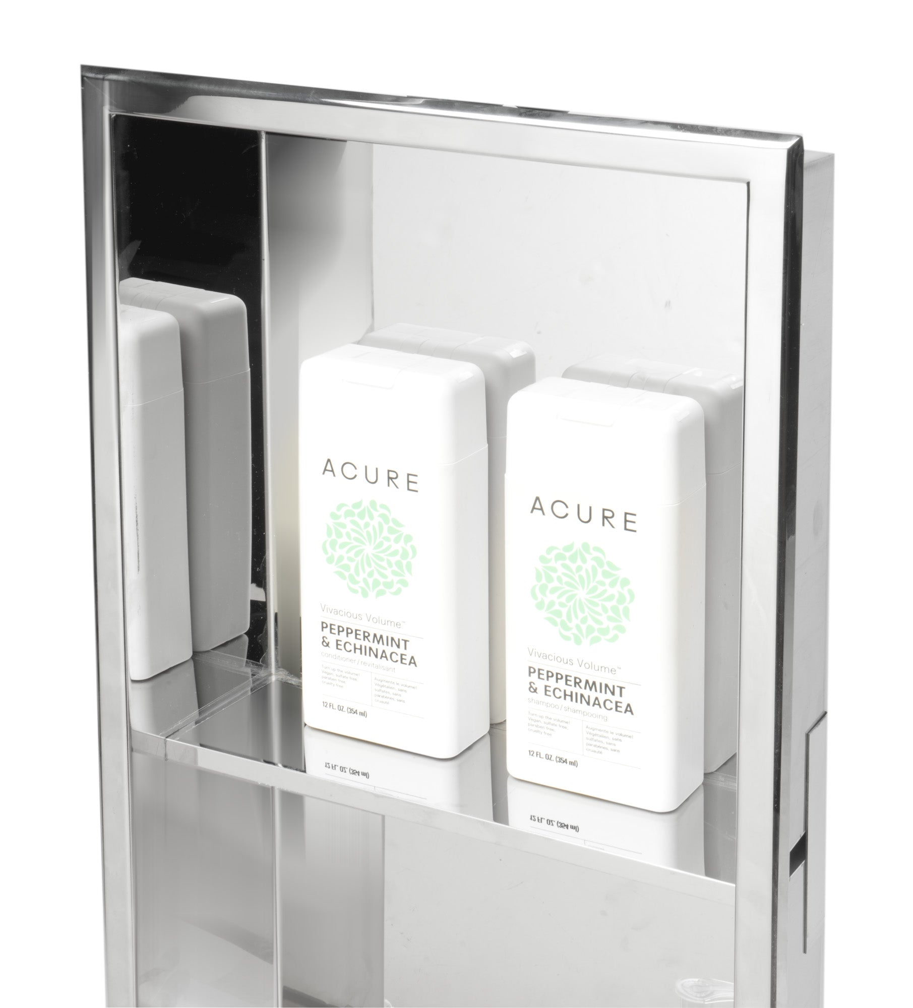 ALFI Brand - 12 x 24 Polished Stainless Steel Vertical Double Shelf Bath Shower Niche | ABN1224-PSS ALFI Brand - 12 x 24 Polished Stainless Steel Vertical Double Shelf Bath Shower Niche | ABN1224-PSS