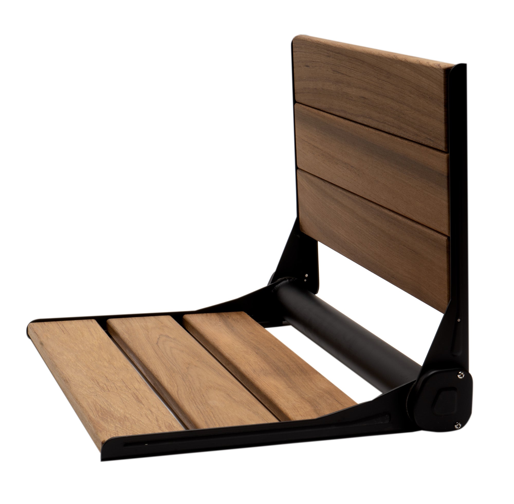 ALFI Brand - Black Matte 17" Wide Foldable Teak Shower Seat with Backrest | ABS17-BM ALFI Brand - Black Matte 17" Wide Foldable Teak Shower Seat with Backrest | ABS17-BM