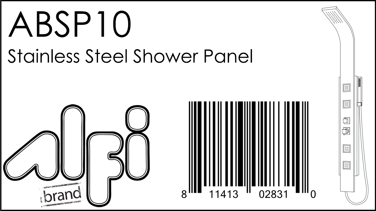 ALFI Brand - Modern Stainless Steel Shower Panel with 4 Body Sprays | ABSP10 ALFI Brand - Modern Stainless Steel Shower Panel with 4 Body Sprays | ABSP10