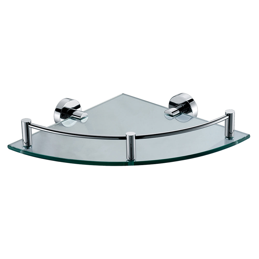 ALFI Brand - Polished Chrome Corner Mounted Glass Shower Shelf Bathroom Accessory | AB9546 ALFI Brand - Polished Chrome Corner Mounted Glass Shower Shelf Bathroom Accessory | AB9546