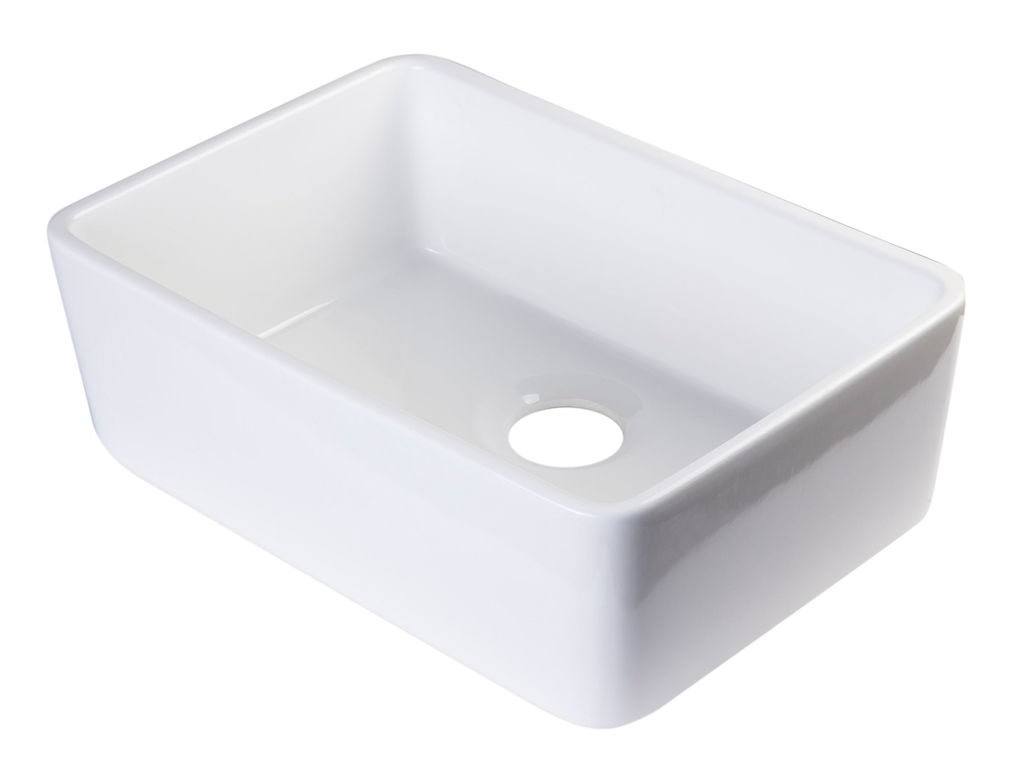 ALFI Brand - White 23" Smooth Apron Fireclay Single Bowl Farmhouse Kitchen Sink | AB503-W ALFI Brand - White 23" Smooth Apron Fireclay Single Bowl Farmhouse Kitchen Sink | AB503-W