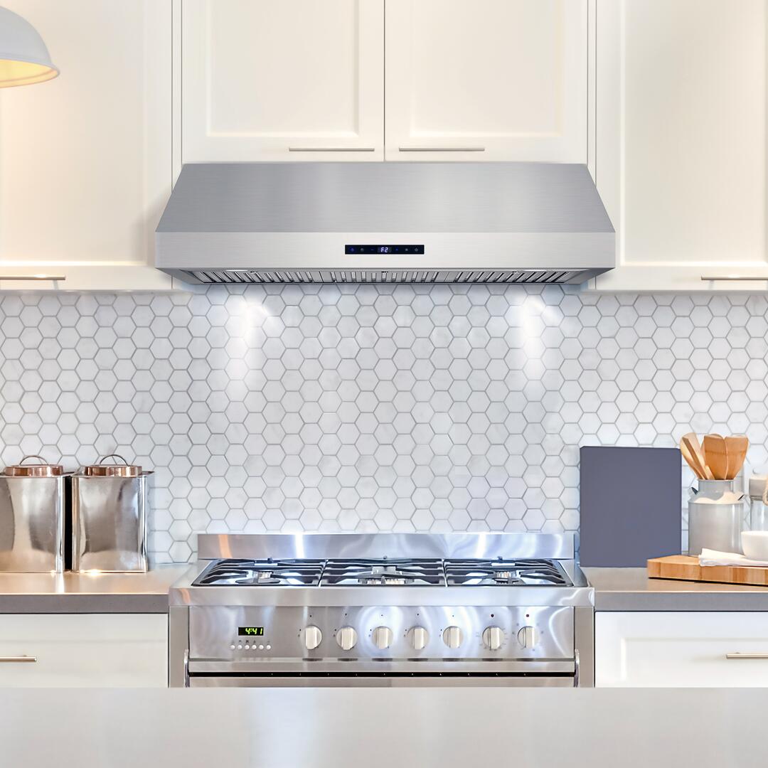 Cosmo - 36 in. Under Cabinet Range Hood with Digital Touch Controls, 3-Speed Fan, LED Lights and Permanent Filters in Stainless Steel | UMC36 Cosmo - 36 in. Under Cabinet Range Hood with Digital Touch Controls, 3-Speed Fan, LED Lights and Permanent Filters in Stainless Steel | UMC36