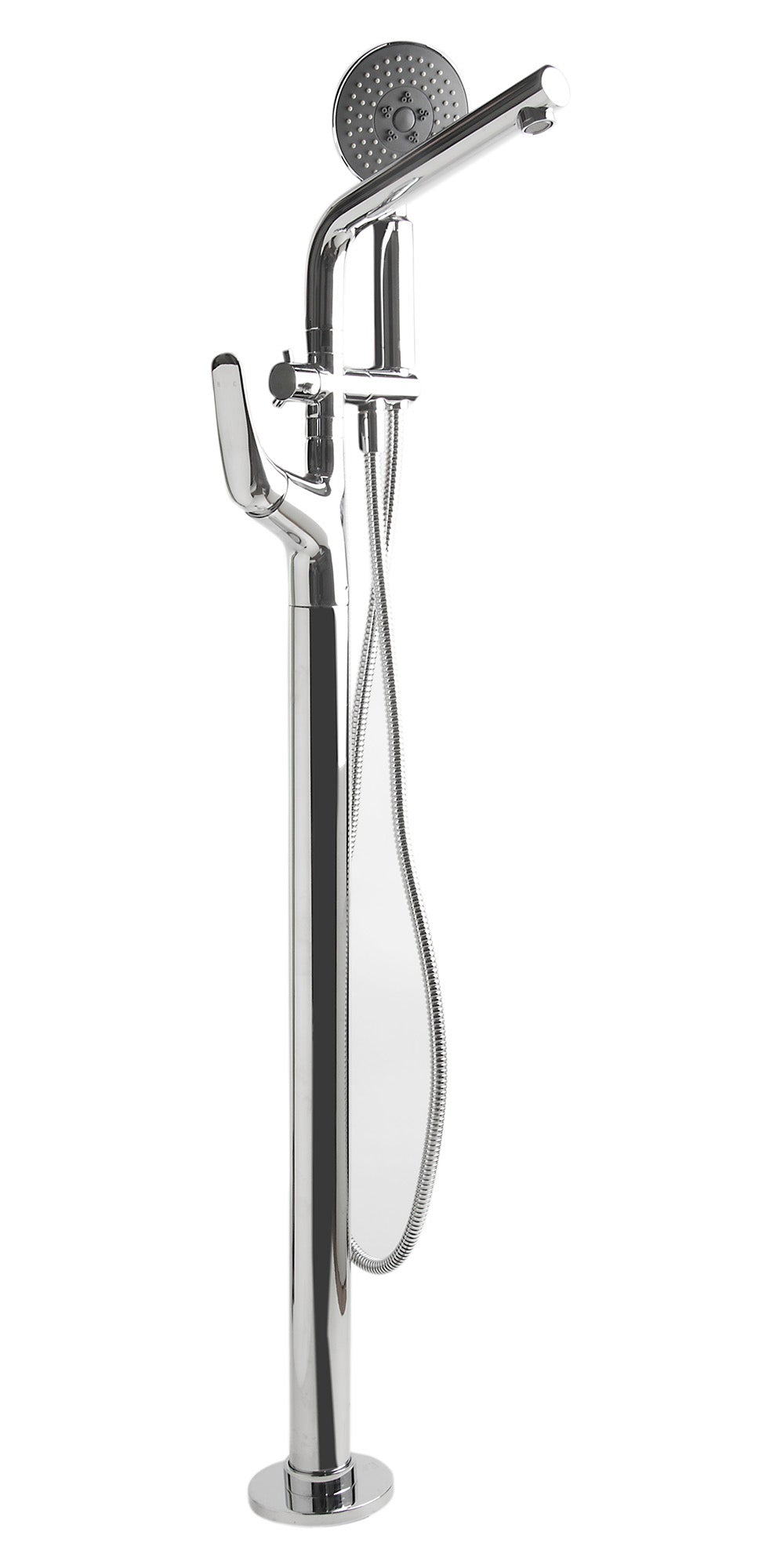 ALFI Brand - Polished Chrome Floor Mounted Tub Filler + Mixer /w additional Hand Held Shower Head | AB2758-PC ALFI Brand - Polished Chrome Floor Mounted Tub Filler + Mixer /w additional Hand Held Shower Head | AB2758-PC