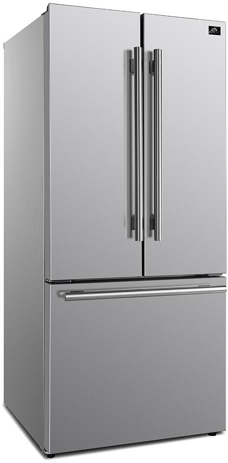 FORNO - No Frost Refridgerator 31" French Door 17.5cf.  VCM Stainless Steel with Ice Maker