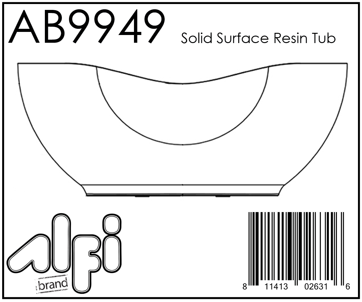 ALFI Brand - 66" White Solid Surface Smooth Resin Soaking Bathtub | AB9949 ALFI Brand - 66" White Solid Surface Smooth Resin Soaking Bathtub | AB9949