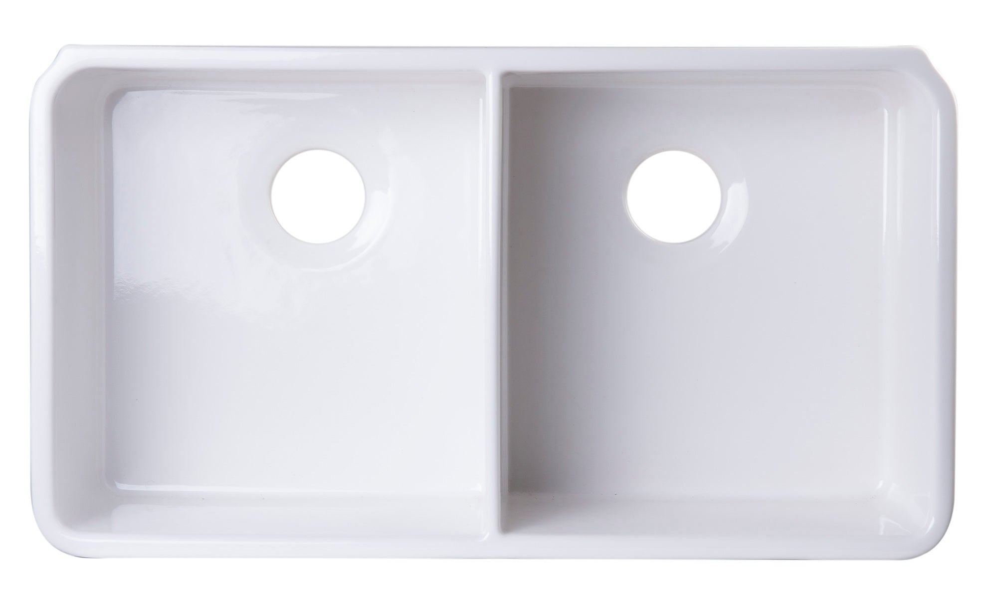 ALFI Brand - White 32" Double Bowl Lip Apron Fireclay Farmhouse Kitchen Sink with 1 3/4" Lip | AB512-W ALFI Brand - White 32" Double Bowl Lip Apron Fireclay Farmhouse Kitchen Sink with 1 3/4" Lip | AB512-W