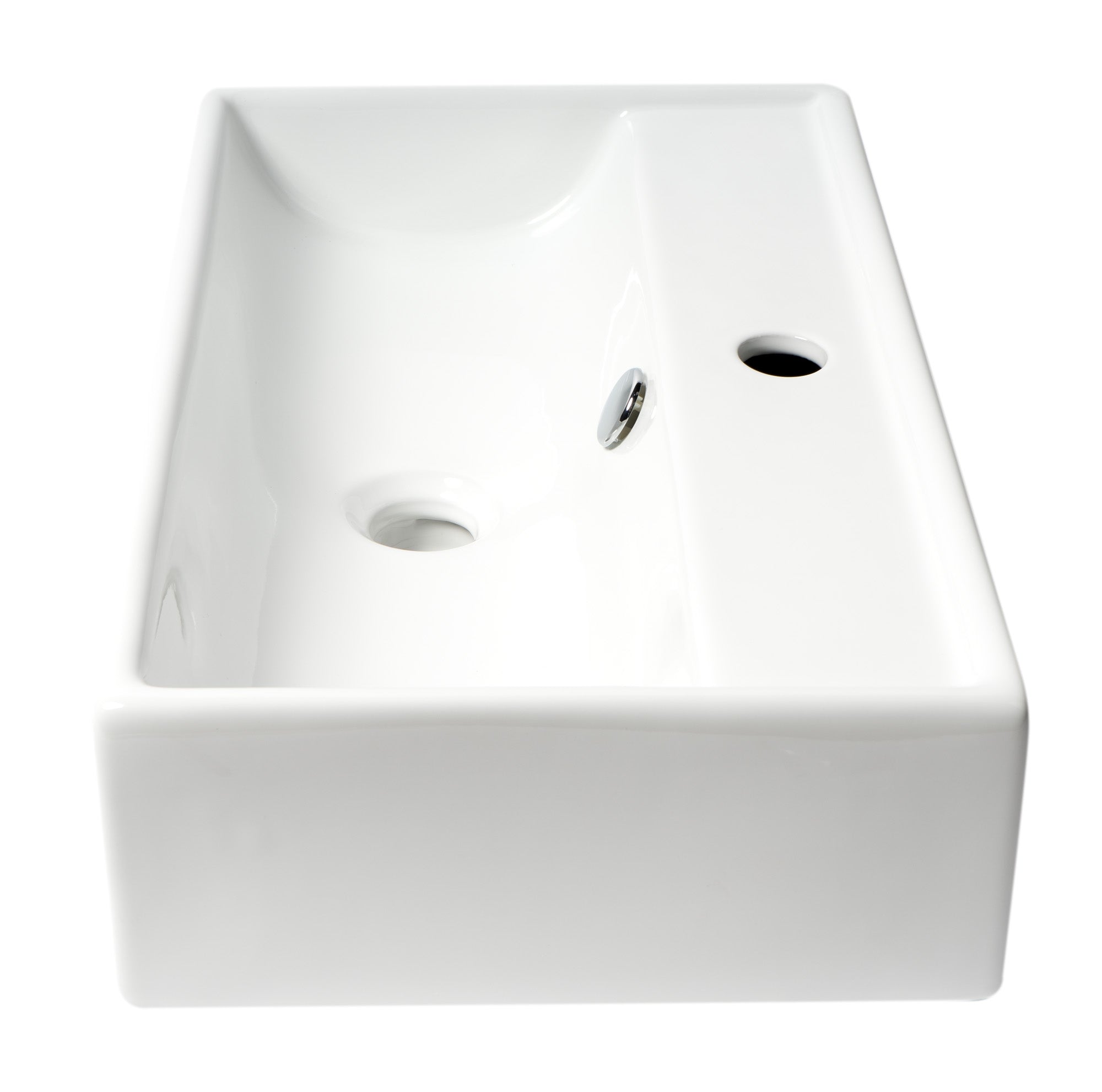 ALFI Brand - White 22" Rectangular Wall Mounted Ceramic Sink with Faucet Hole | ABC122 ALFI Brand - White 22" Rectangular Wall Mounted Ceramic Sink with Faucet Hole | ABC122
