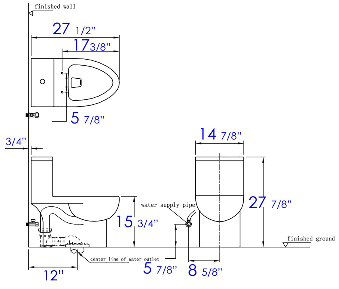 EAGO - DUAL FLUSH ONE PIECE ECO-FRIENDLY HIGH EFFICIENCY LOW FLUSH CERAMIC TOILET | TB359 EAGO - DUAL FLUSH ONE PIECE ECO-FRIENDLY HIGH EFFICIENCY LOW FLUSH CERAMIC TOILET | TB359