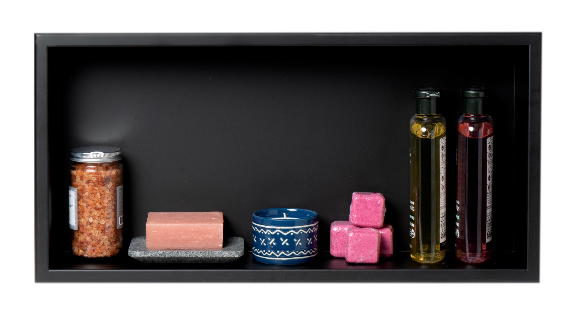 ALFI Brand - 24 x 12 Black Matte Stainless Steel Horizontal Single Shelf Bath Shower Niche | ABNC2412-BLA ALFI Brand - 24 x 12 Black Matte Stainless Steel Horizontal Single Shelf Bath Shower Niche | ABNC2412-BLA