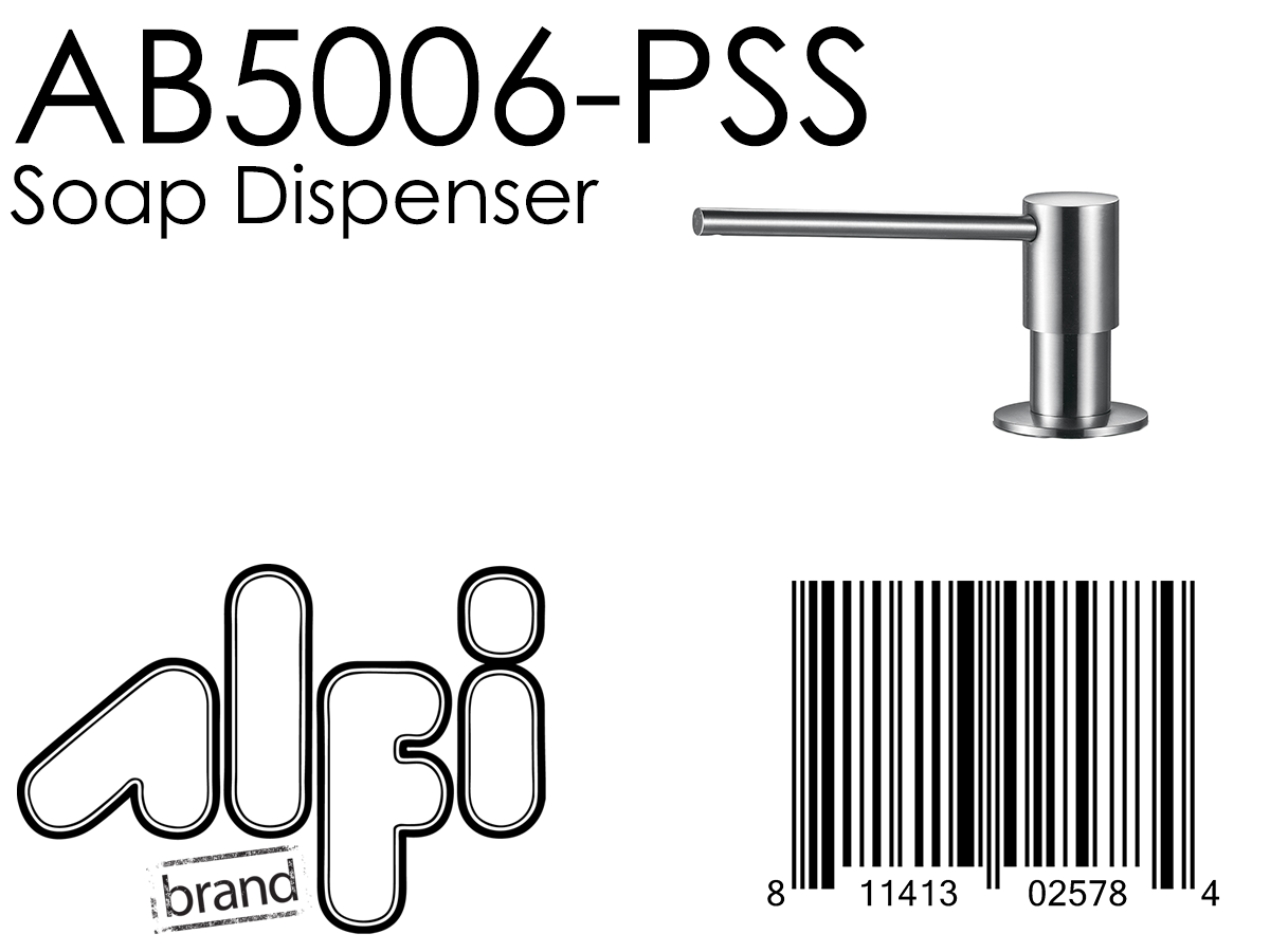 ALFI Brand - Modern Round Polished Stainless Steel Soap Dispenser | AB5006-PSS ALFI Brand - Modern Round Polished Stainless Steel Soap Dispenser | AB5006-PSS