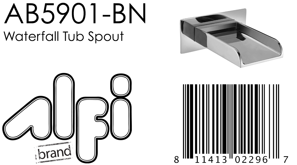 ALFI Brand - Brushed Nickel Waterfall Tub Filler | AB5901-BN ALFI Brand - Brushed Nickel Waterfall Tub Filler | AB5901-BN