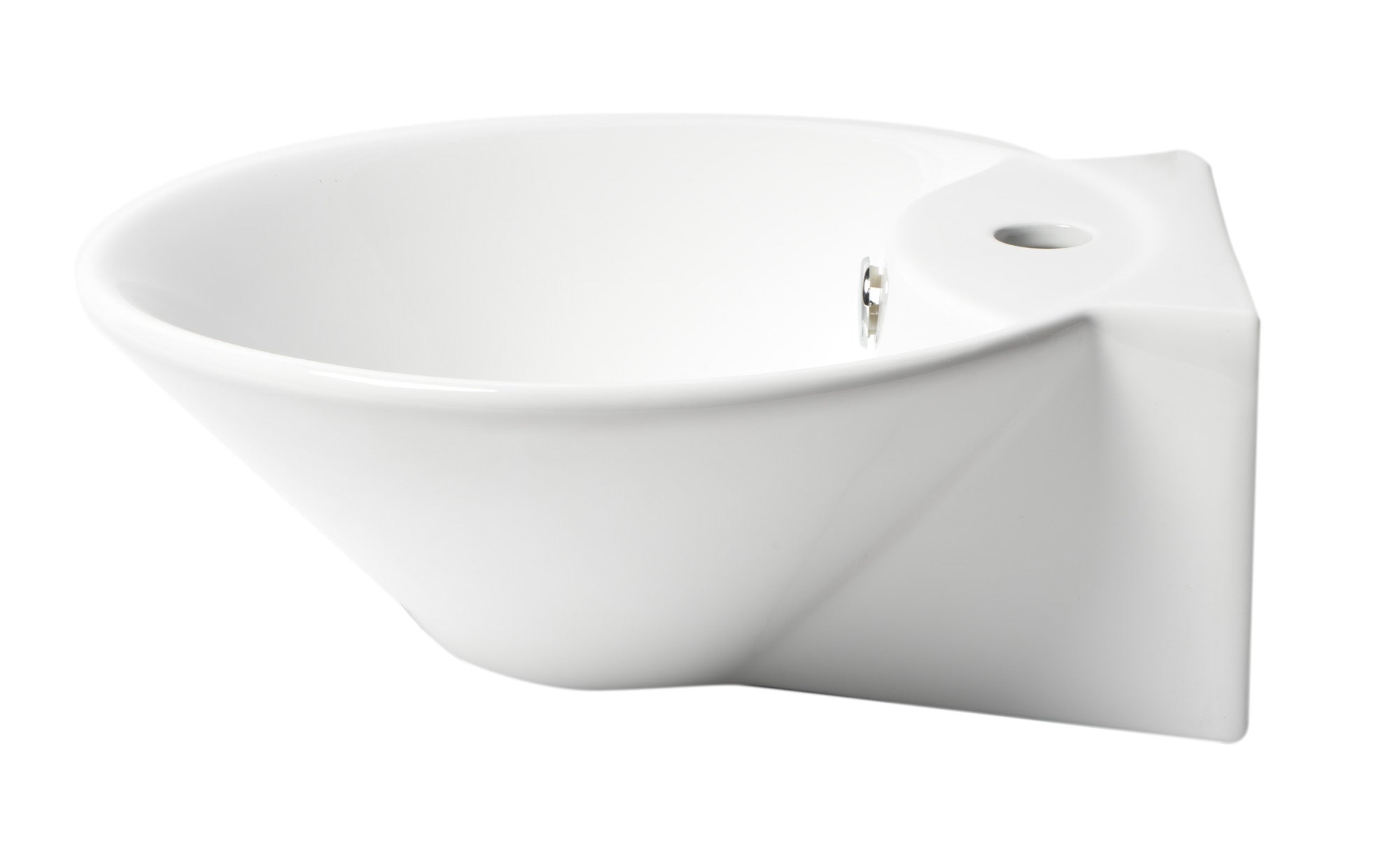 ALFI Brand - White 17" Round Wall Mounted Ceramic Sink with Faucet Hole | ABC113 ALFI Brand - White 17" Round Wall Mounted Ceramic Sink with Faucet Hole | ABC113