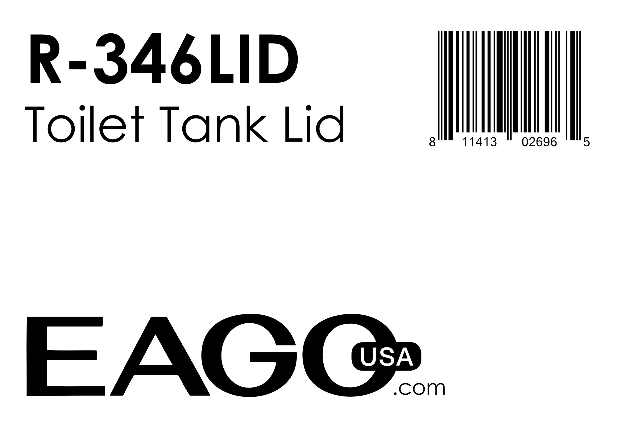 EAGO - Replacement Ceramic Toilet Lid for TB346 | R-346LID EAGO - Replacement Ceramic Toilet Lid for TB346 | R-346LID