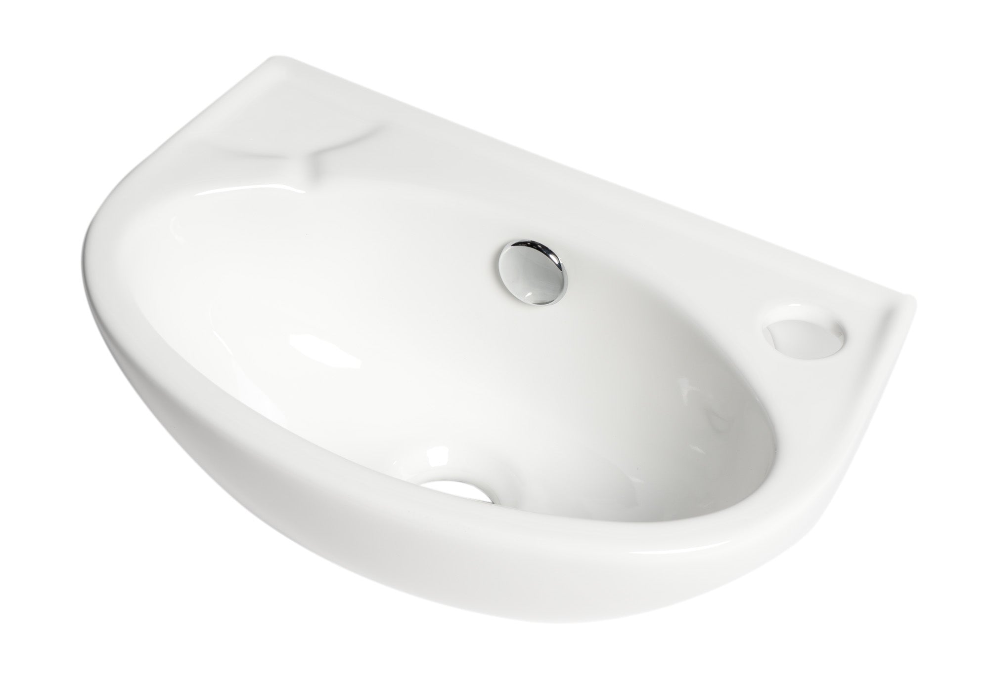 ALFI Brand - White 14" Small Wall Mounted Ceramic Sink with Faucet Hole | ABC118 ALFI Brand - White 14" Small Wall Mounted Ceramic Sink with Faucet Hole | ABC118