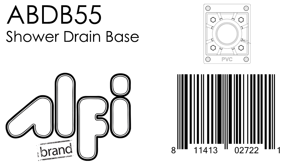 ALFI Brand - PVC Shower Drain Base with Rubber Fitting | ABDB55 ALFI Brand - PVC Shower Drain Base with Rubber Fitting | ABDB55