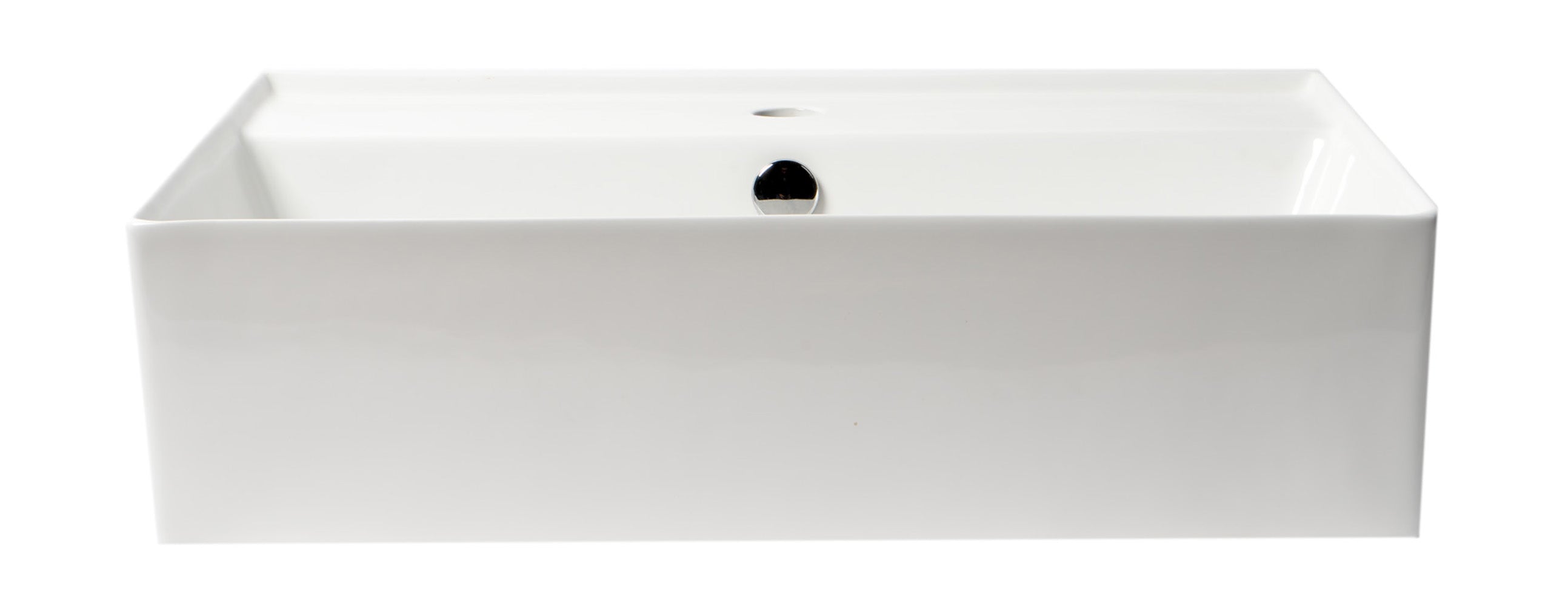 ALFI Brand - White 24" Modern Rectangular Above Mount Ceramic Sink with Faucet Hole | ABC901-W ALFI Brand - White 24" Modern Rectangular Above Mount Ceramic Sink with Faucet Hole | ABC901-W