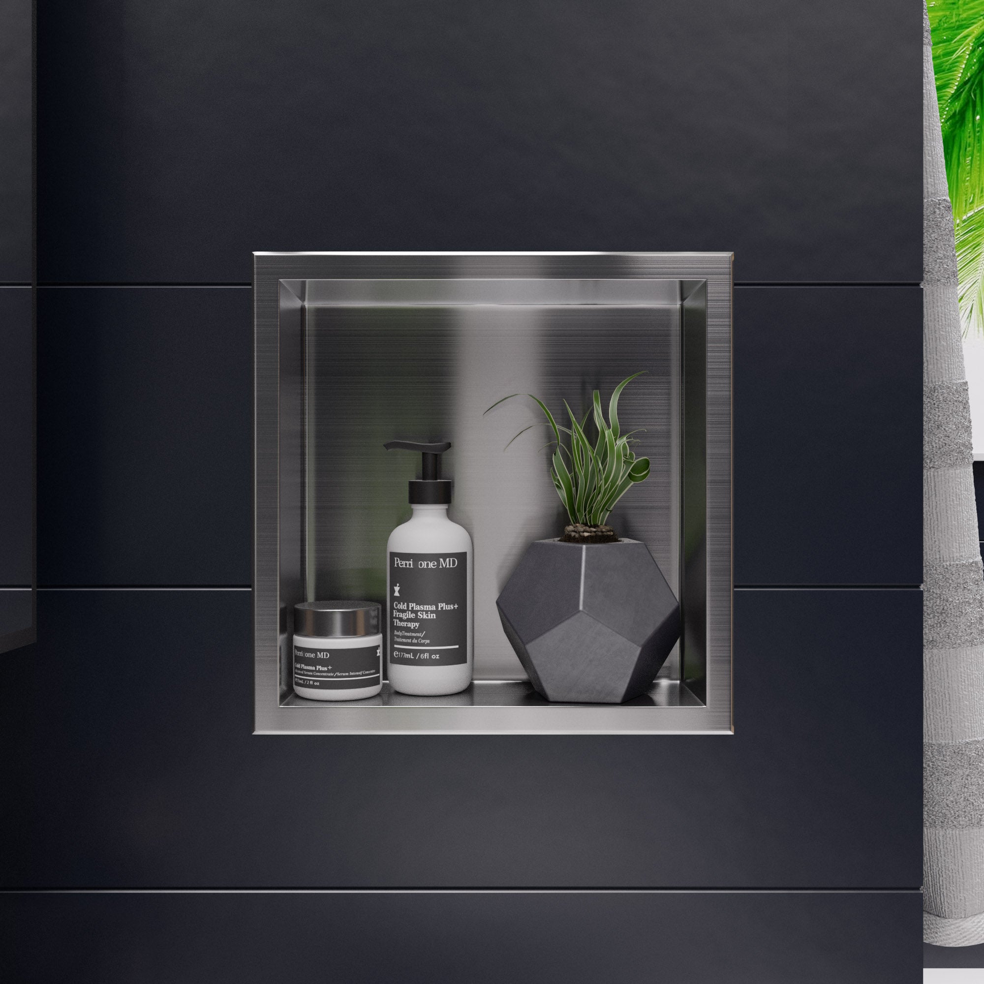 ALFI Brand - 12 x 12 Brushed Stainless Steel Square Single Shelf Bath Shower Niche | ABN1212-BSS ALFI Brand - 12 x 12 Brushed Stainless Steel Square Single Shelf Bath Shower Niche | ABN1212-BSS
