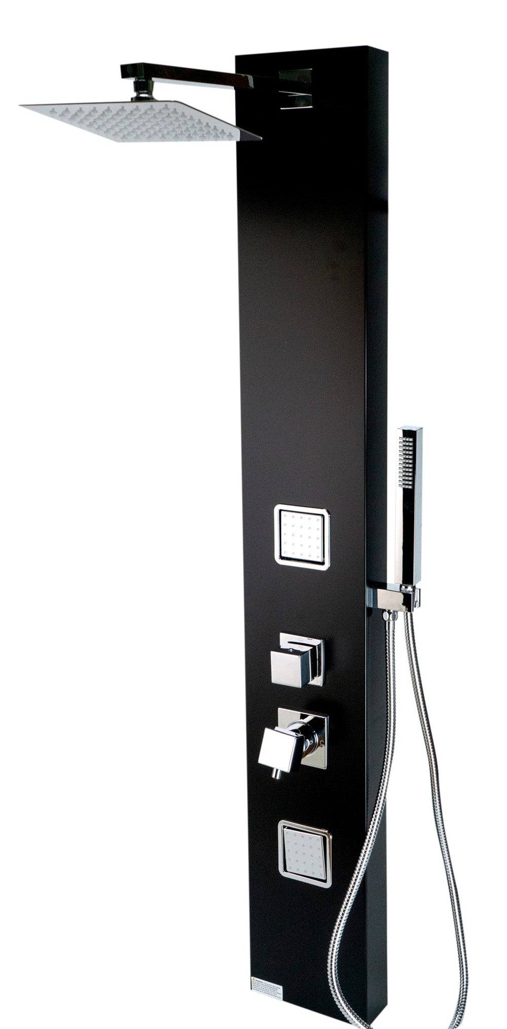 ALFI Brand - Black Aluminum Shower Panel with 2 Body Sprays and Rain Shower Head | ABSP65B ALFI Brand - Black Aluminum Shower Panel with 2 Body Sprays and Rain Shower Head | ABSP65B