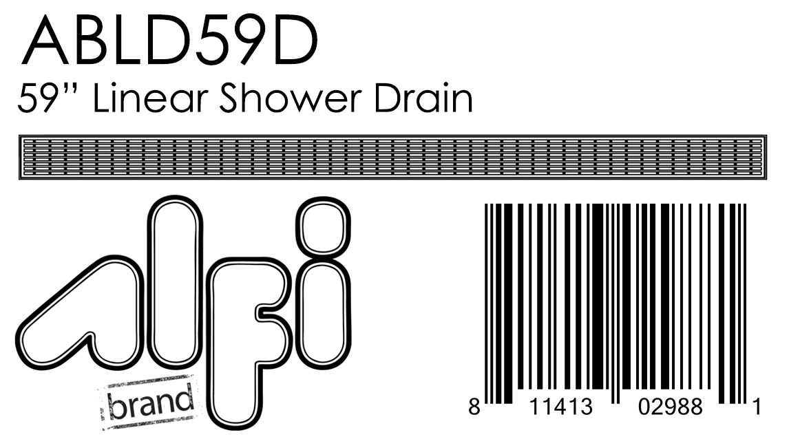 ALFI Brand - 59" Stainless Steel Linear Shower Drain with Groove Lines | ABLD59D ALFI Brand - 59" Stainless Steel Linear Shower Drain with Groove Lines | ABLD59D