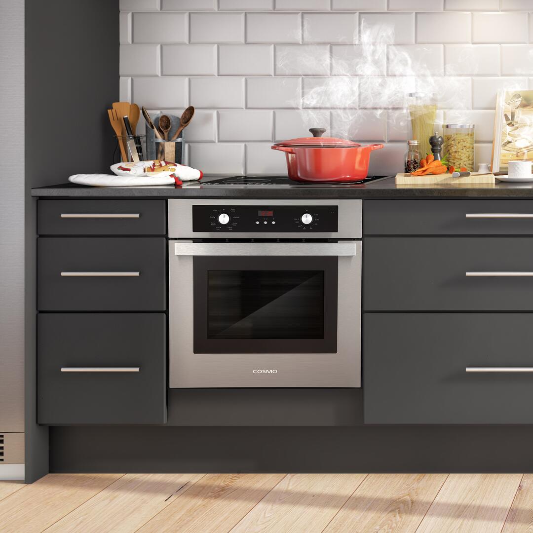 Cosmo - 24 in. Electric Built-In Wall Oven with 2.5 cu. ft. Capacity, 8 Functions & Turbo True European Convection | C51EIX Cosmo - 24 in. Electric Built-In Wall Oven with 2.5 cu. ft. Capacity, 8 Functions & Turbo True European Convection | C51EIX