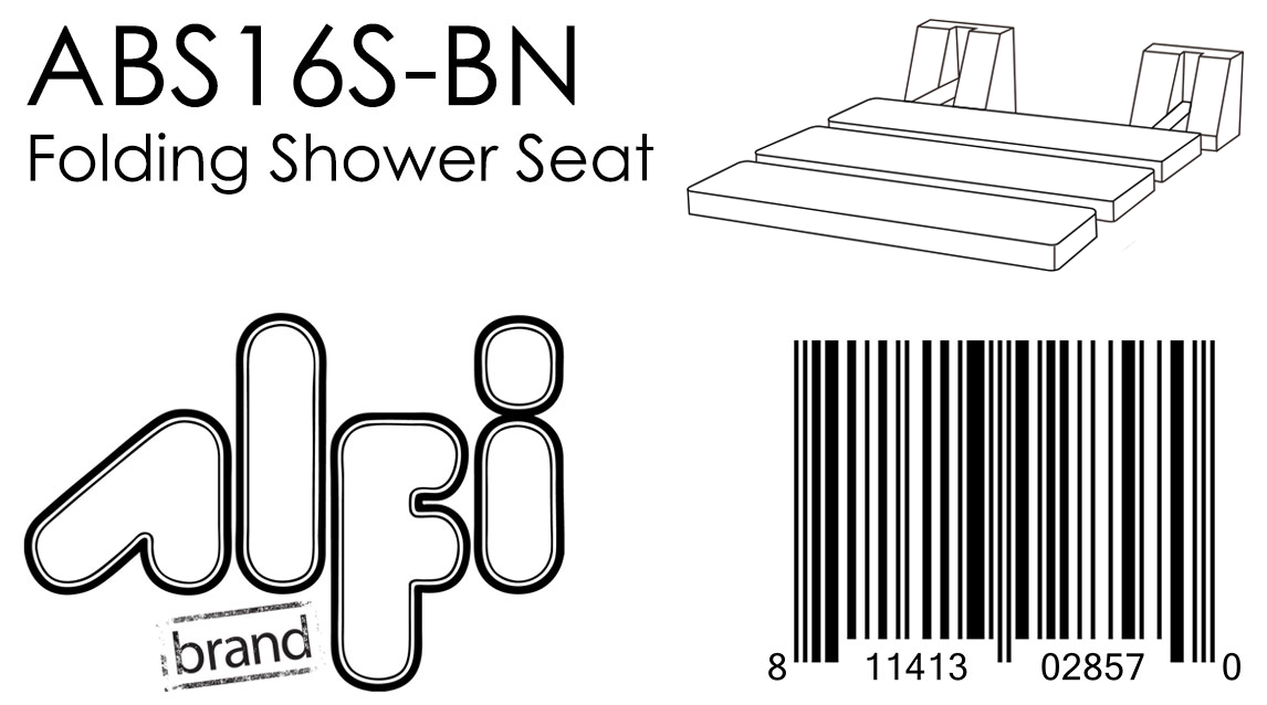 ALFI Brand - Brushed Nickel 16" Folding Teak Wood Shower Seat Bench | ABS16S-BN ALFI Brand - Brushed Nickel 16" Folding Teak Wood Shower Seat Bench | ABS16S-BN