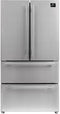 FORNO - Moena 36" Fench Door Counter Depth Refrigerator 19cu.ft SS color, with  Professional handle and decorative grill allowing ventilation