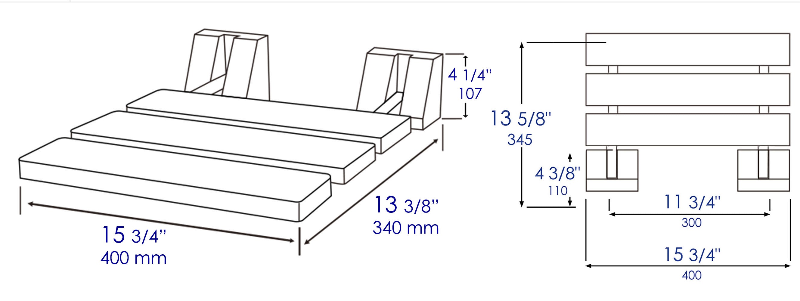 ALFI Brand - Brushed Nickel 16" Folding Teak Wood Shower Seat Bench | ABS16S-BN ALFI Brand - Brushed Nickel 16" Folding Teak Wood Shower Seat Bench | ABS16S-BN