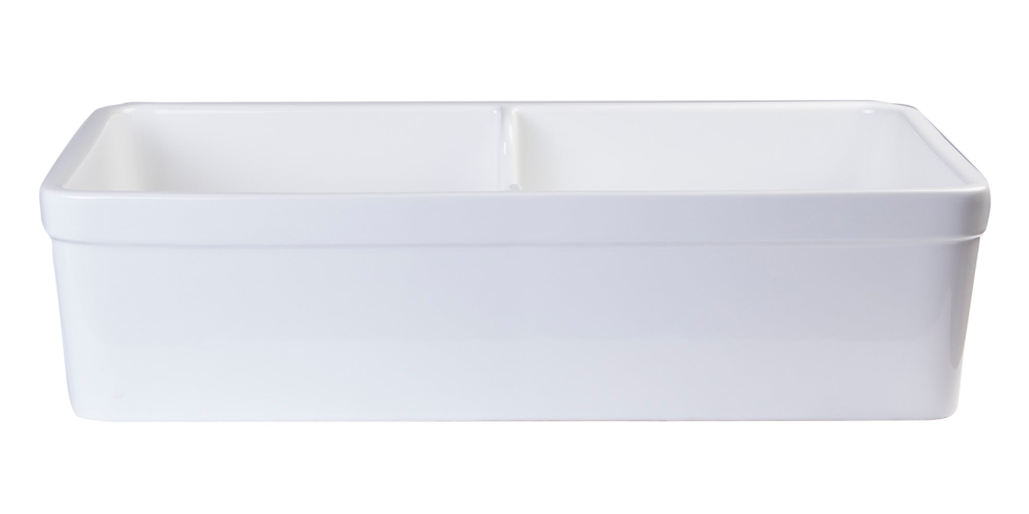 ALFI Brand - White 32" Short Wall Double Bowl Lip Apron Fireclay Farmhouse Kitchen Sink | AB5123-W ALFI Brand - White 32" Short Wall Double Bowl Lip Apron Fireclay Farmhouse Kitchen Sink | AB5123-W