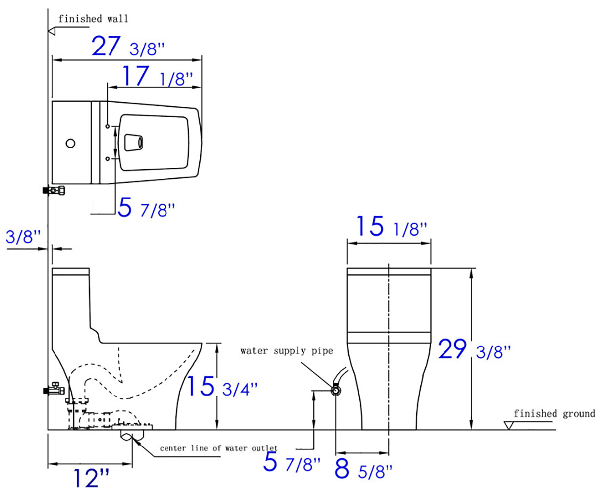 EAGO - DUAL FLUSH ONE PIECE ECO-FRIENDLY HIGH EFFICIENCY LOW FLUSH CERAMIC TOILET | TB356 EAGO - DUAL FLUSH ONE PIECE ECO-FRIENDLY HIGH EFFICIENCY LOW FLUSH CERAMIC TOILET | TB356