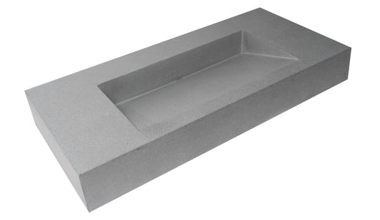 ALFI brand - 40" Solid Concrete Rectangular Countertop Sink - ABCO40R