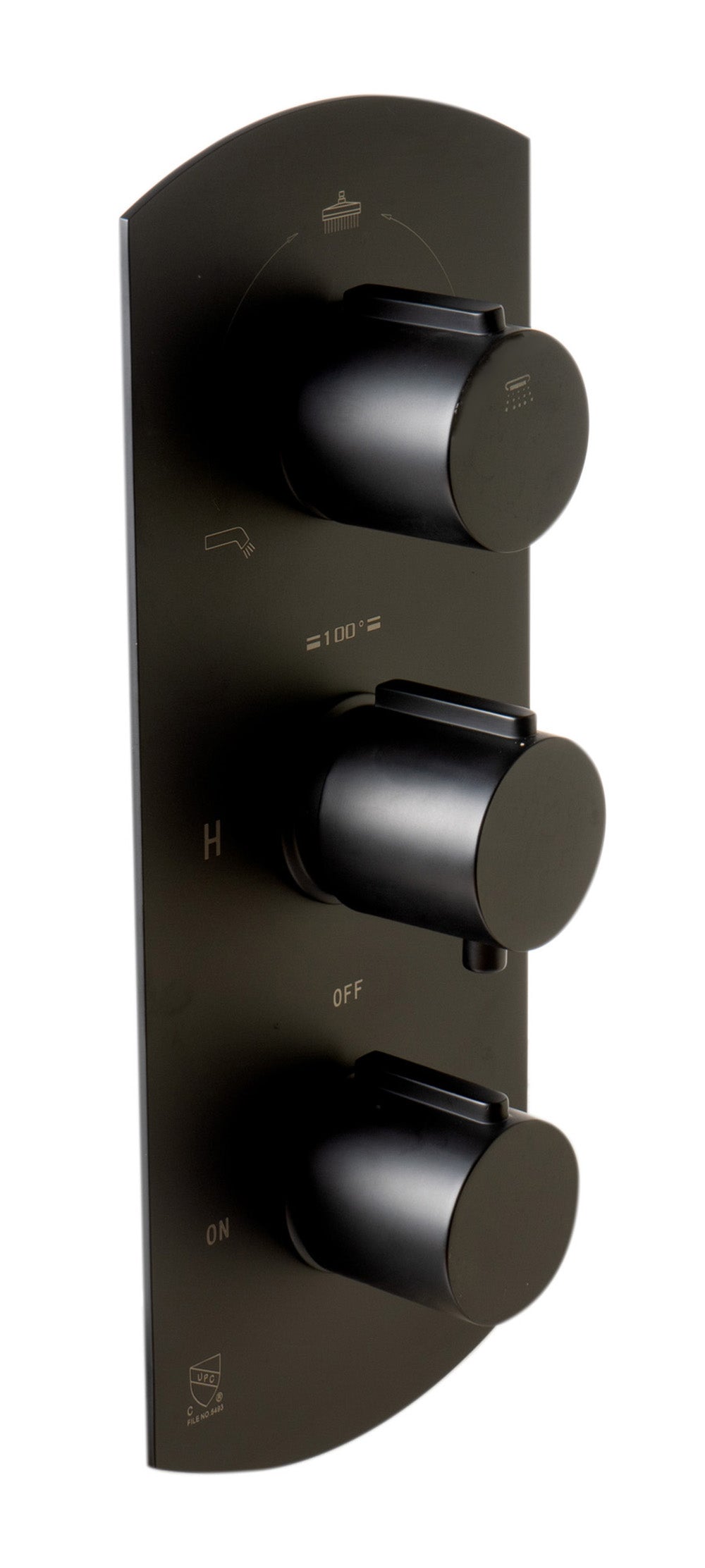 ALFI Brand - Black Matte 3-Way Thermostatic Valve Shower Mixer Round Knobs | AB4001-BM ALFI Brand - Black Matte 3-Way Thermostatic Valve Shower Mixer Round Knobs | AB4001-BM