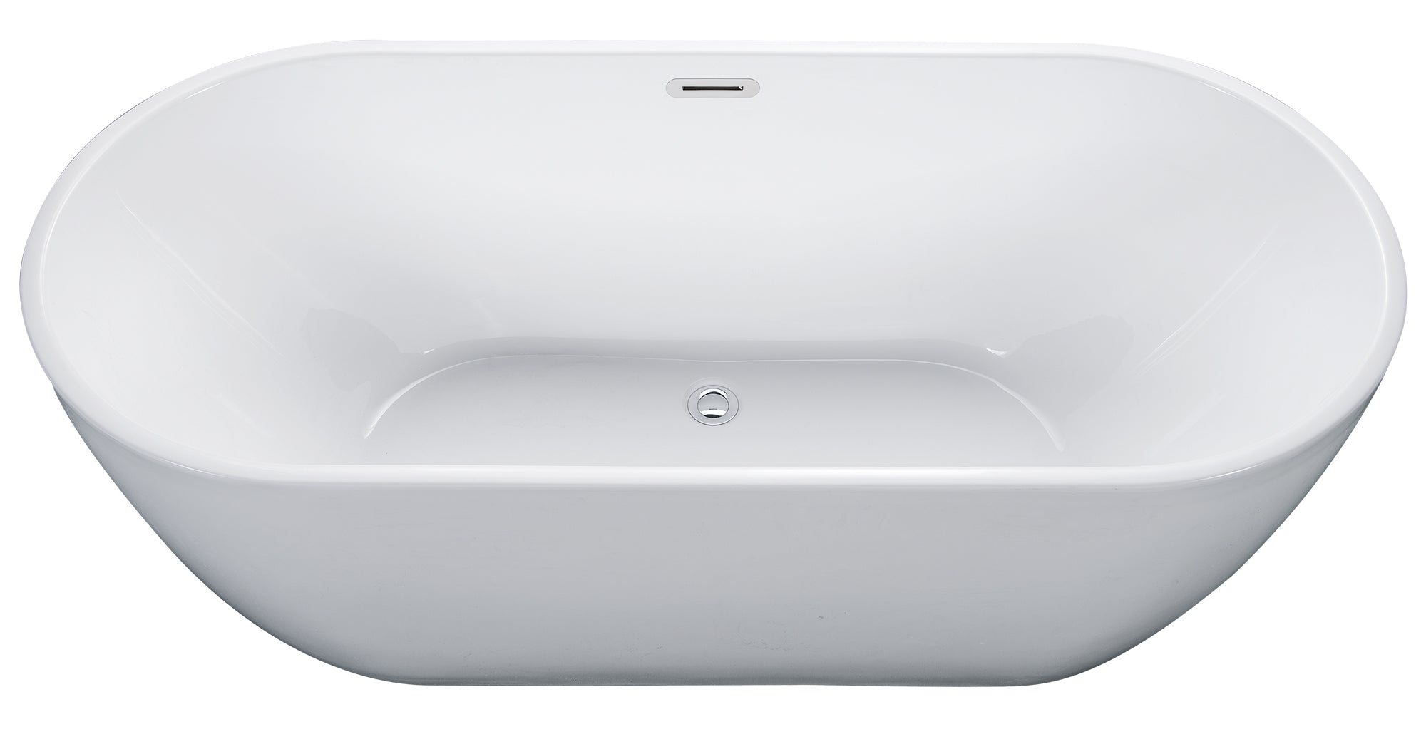 ALFI Brand - 67 inch White Oval Acrylic Free Standing Soaking Bathtub | AB8839 ALFI Brand - 67 inch White Oval Acrylic Free Standing Soaking Bathtub | AB8839