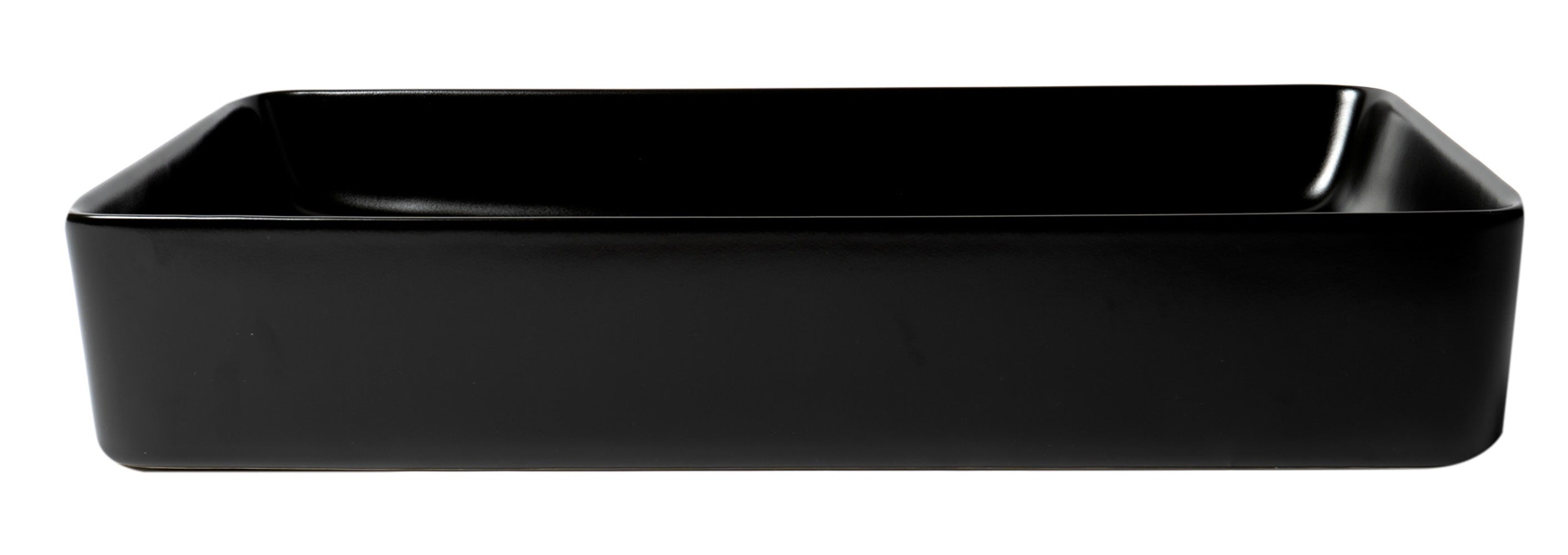 ALFI Brand - Black Matte 24" Modern Rectangular Above Mount Ceramic Sink | ABC902-BM ALFI Brand - Black Matte 24" Modern Rectangular Above Mount Ceramic Sink | ABC902-BM