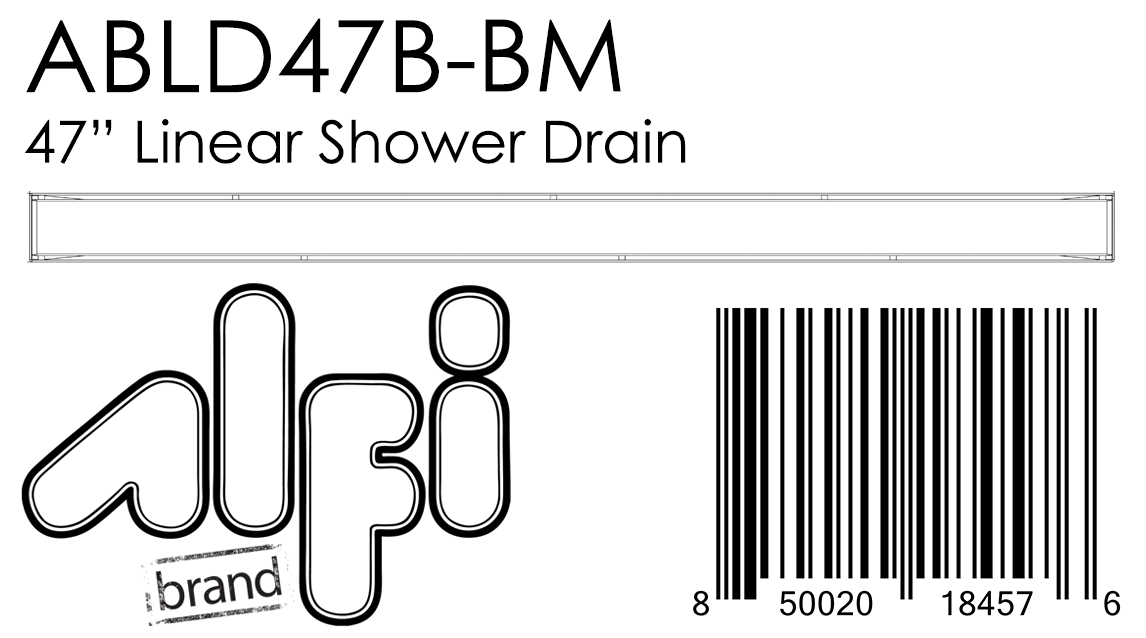 ALFI Brand - 47" Black Matte Brushed Stainless Steel Linear Shower Drain with Solid Cover | ABLD47B-BM ALFI Brand - 47" Black Matte Brushed Stainless Steel Linear Shower Drain with Solid Cover | ABLD47B-BM