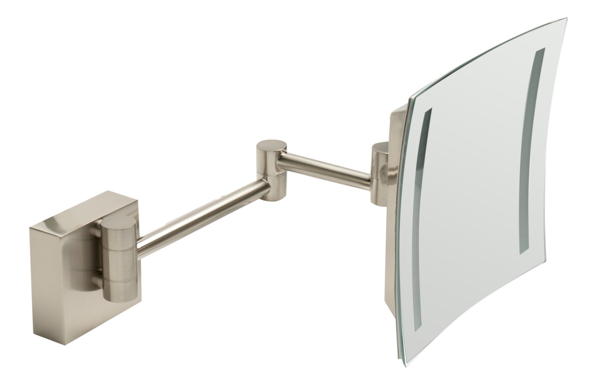 ALFI Brand - Brushed Nickel Wall Mount Square 8" 5x Magnifying Cosmetic Mirror with Light | ABM8WLED-BN ALFI Brand - Brushed Nickel Wall Mount Square 8" 5x Magnifying Cosmetic Mirror with Light | ABM8WLED-BN