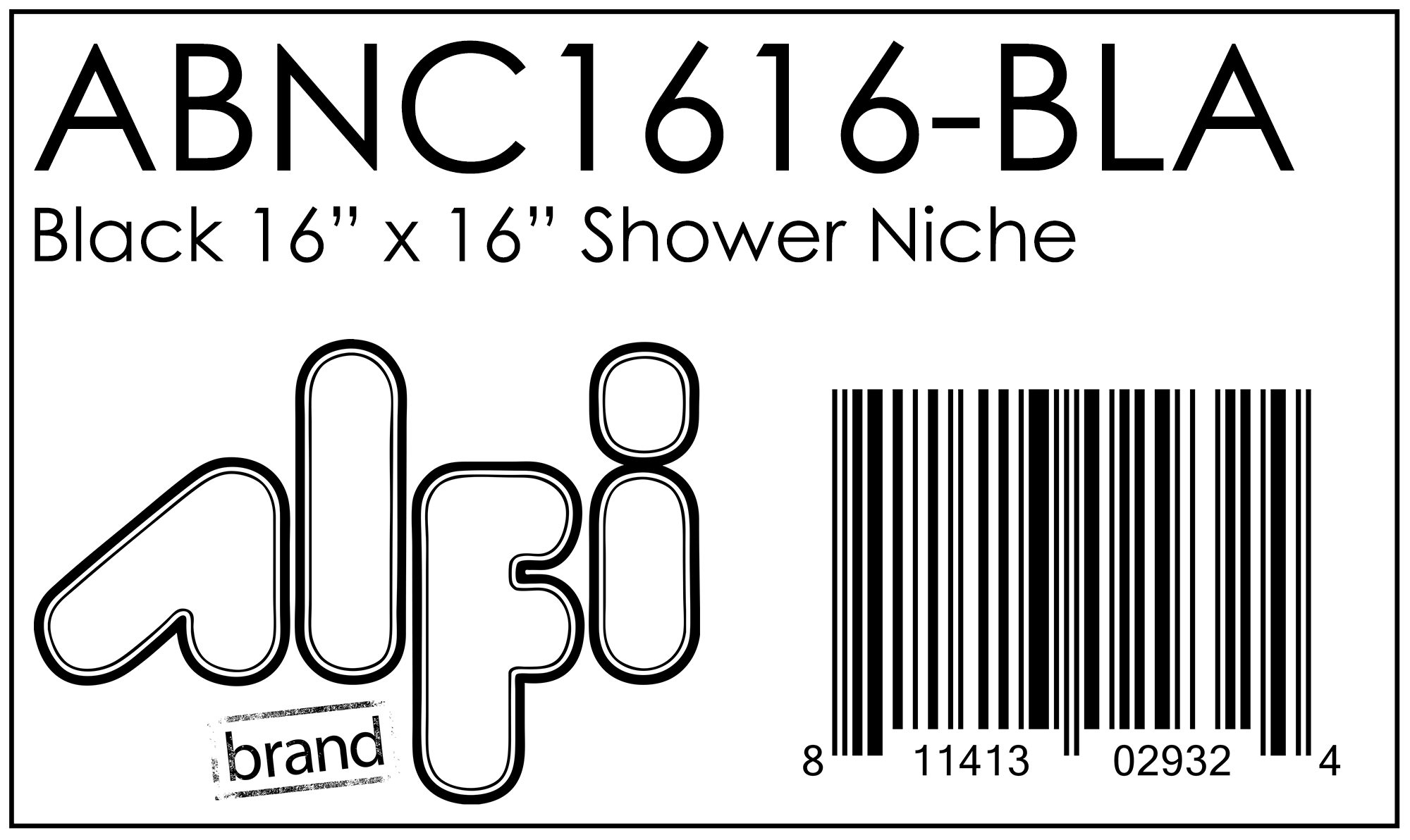 ALFI Brand - 16" x 16" Black Matte Stainless Steel Square Single Shelf Bath Shower Niche | ABNC1616-BLA ALFI Brand - 16" x 16" Black Matte Stainless Steel Square Single Shelf Bath Shower Niche | ABNC1616-BLA