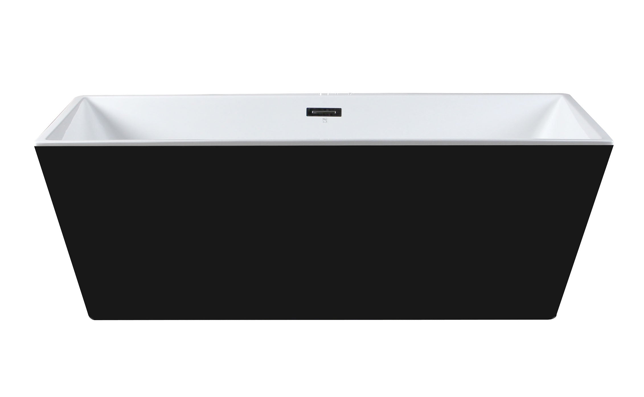 ALFI Brand - 59 inch Black & White Rectangular Acrylic Free Standing Soaking Bathtub | AB8834 ALFI Brand - 59 inch Black & White Rectangular Acrylic Free Standing Soaking Bathtub | AB8834