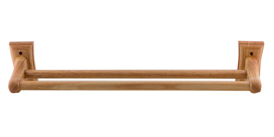 ALFI Brand - 24" Double Rack Wooden Towel Bar Bathroom Accessory | AB5505
