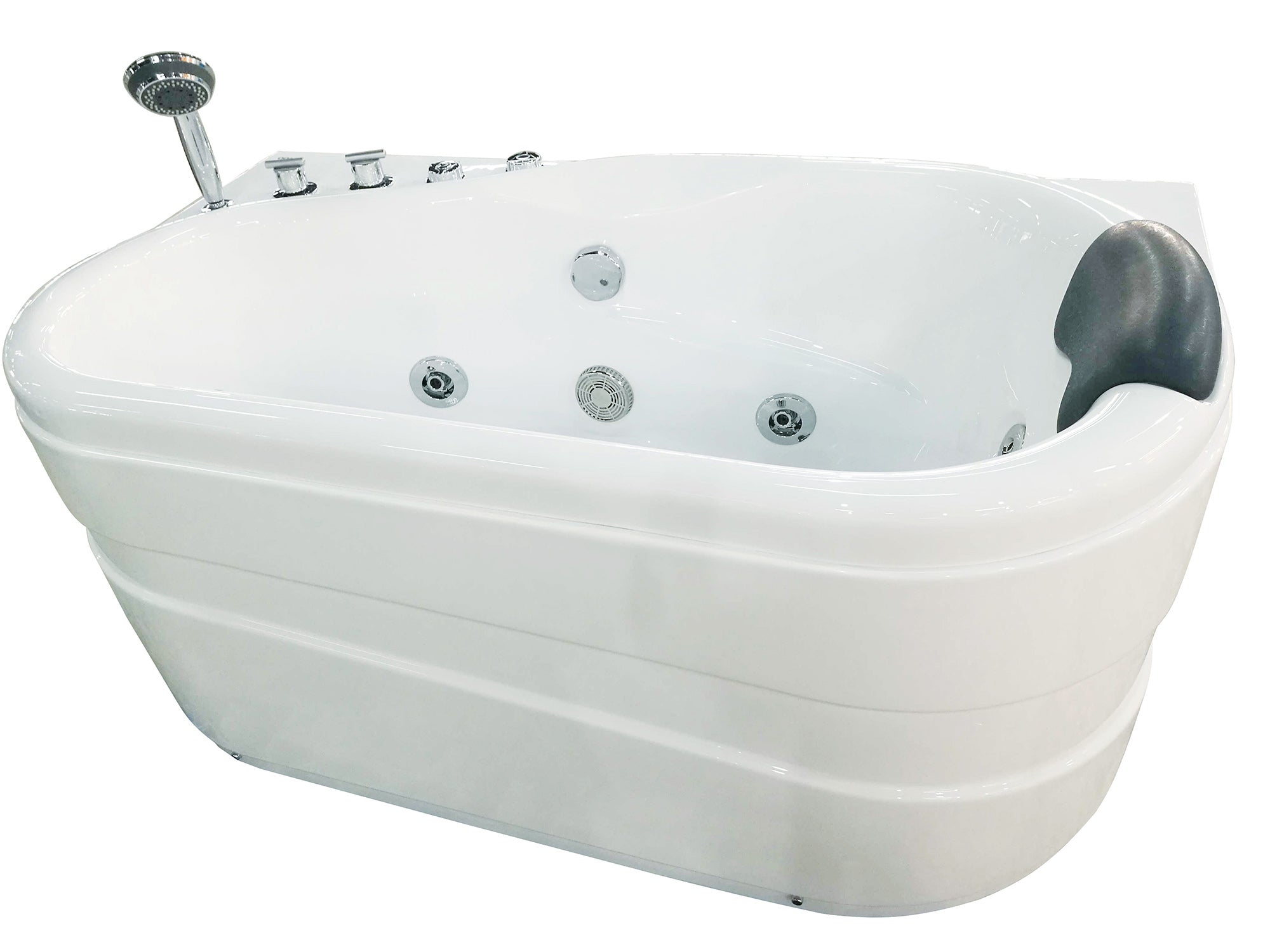 EAGO - 5'' White Acrylic Corner Whirlpool Bathtub - Drain on Left | AM175-L EAGO - 5'' White Acrylic Corner Whirlpool Bathtub - Drain on Left | AM175-L