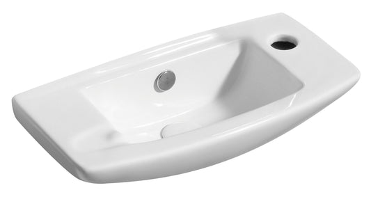 ALFI Brand - White 20" Small Wall Mounted Ceramic Sink with Faucet Hole | ABC115
