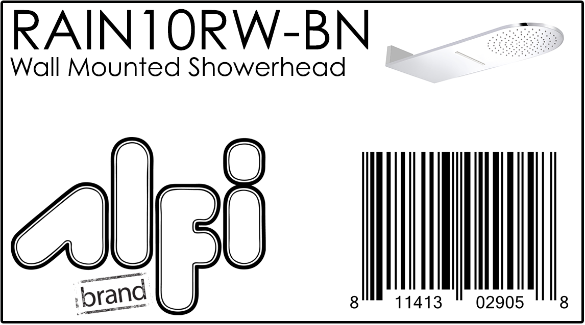ALFI Brand - Brushed Nickel 10" Wall-Mounted Square Waterfall Rain Shower Head | RAIN10RW-BN ALFI Brand - Brushed Nickel 10" Wall-Mounted Square Waterfall Rain Shower Head | RAIN10RW-BN