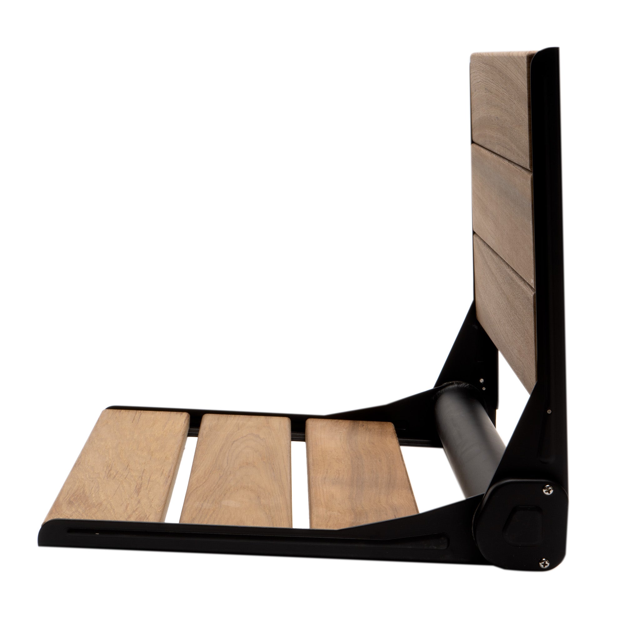 ALFI Brand - Black Matte 17" Wide Foldable Teak Shower Seat with Backrest | ABS17-BM ALFI Brand - Black Matte 17" Wide Foldable Teak Shower Seat with Backrest | ABS17-BM