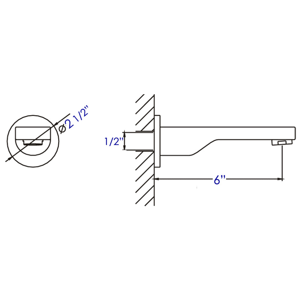 ALFI Brand - Polished Chrome Wallmounted Tub Filler Bathroom Spout | AB2201-PC ALFI Brand - Polished Chrome Wallmounted Tub Filler Bathroom Spout | AB2201-PC