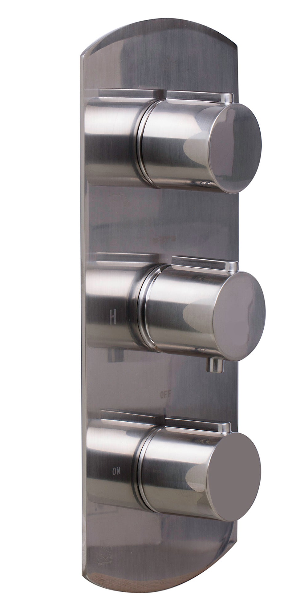 ALFI Brand - Brushed Nickel Concealed 3-Way Thermostatic Valve Shower Mixer Round Knobs | AB4001-BN ALFI Brand - Brushed Nickel Concealed 3-Way Thermostatic Valve Shower Mixer Round Knobs | AB4001-BN